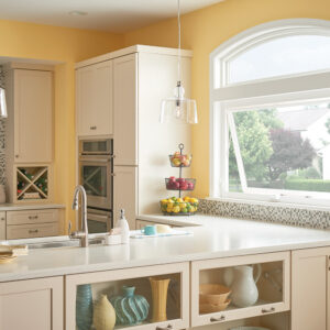 awning window in yellow kitchen