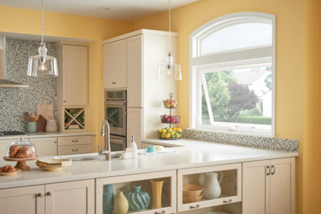 awning window in yellow kitchen