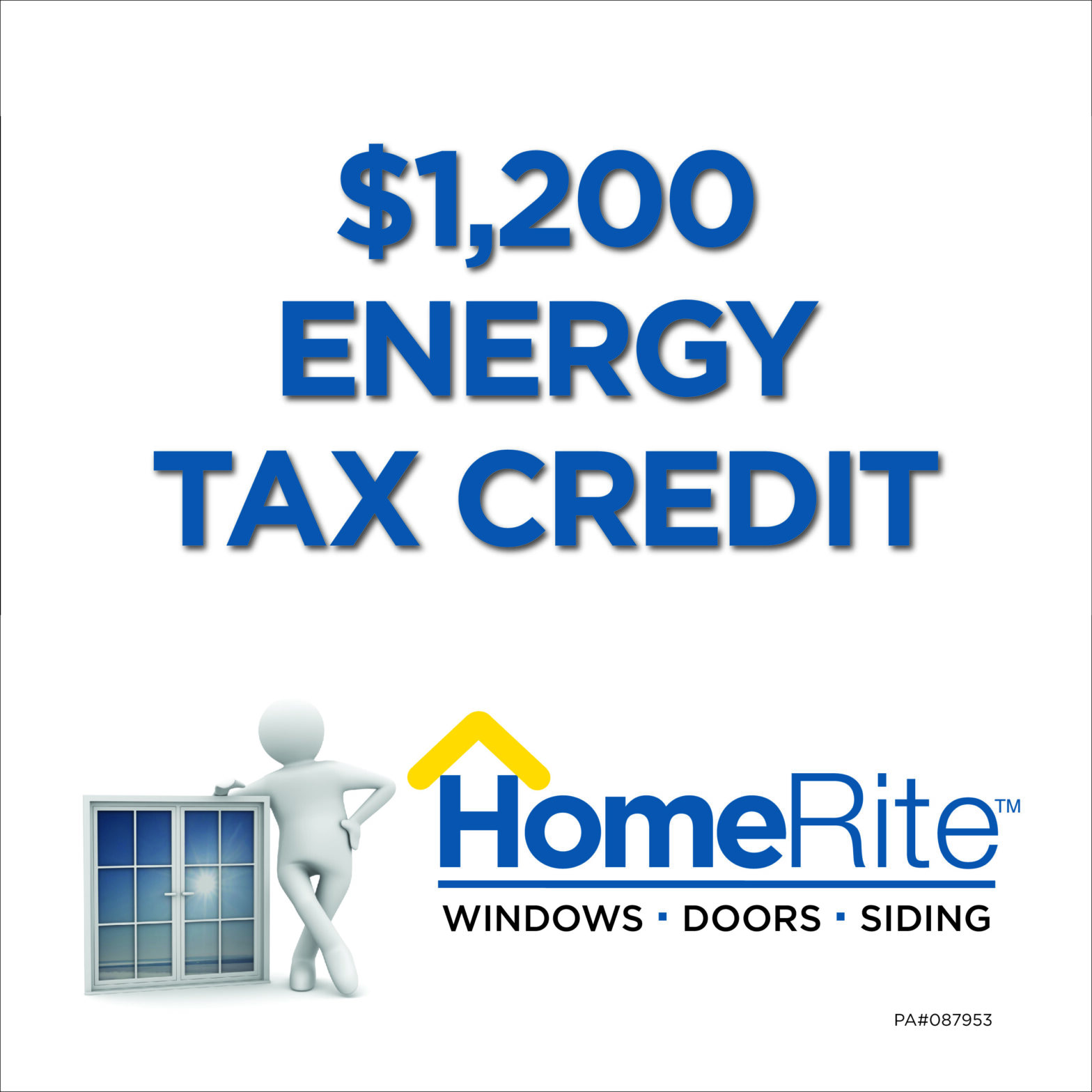 human figure leaning on door $1,200 energy tax credit