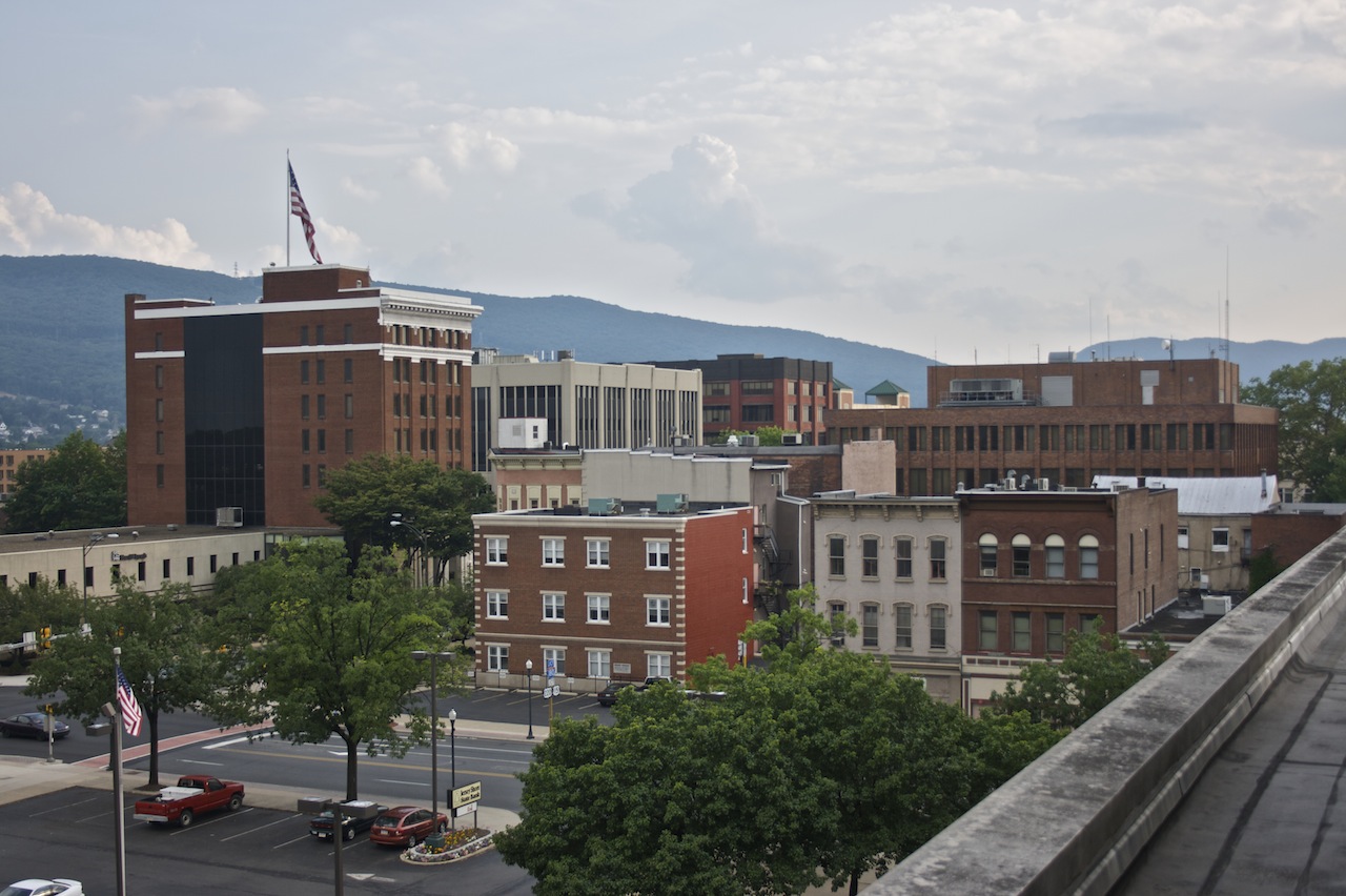 Aerial view of Downtown Williamsport, PA